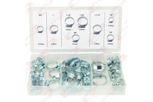 40 PC STAINLESS METAL STEEL HOSE CLAMPS ASSORTMENT KIT VARIETY HOSE CLAMP